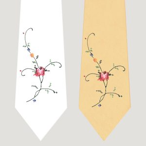 neckties with faux cross stitch design