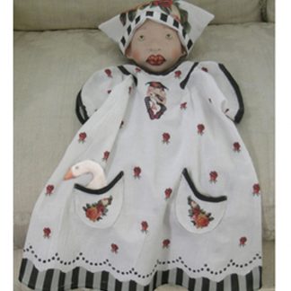 humpty sticker baby dress and hat on doll head