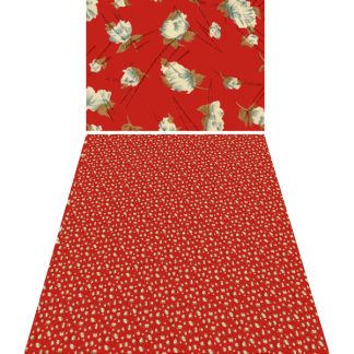 fabric swatch red calico