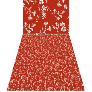 red calico floral fabric