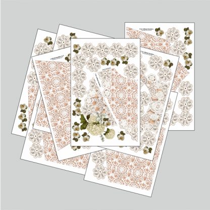 Spaced white rose bud fabric white - Image 2