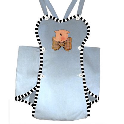 blue baby romper w cute pig