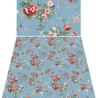 blue floral vintage fabric