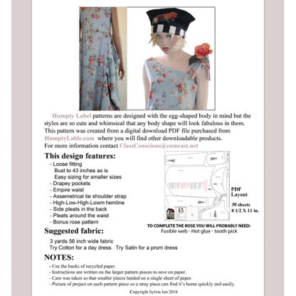 Drape Pocket Dress / Skirt PAPER PATTERN download - Image 2