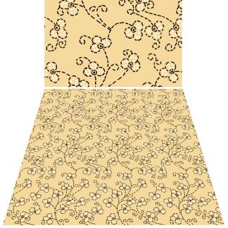 yellow with black stitching floral FABRIC