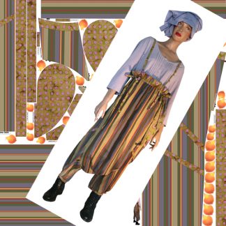 ethnic drop crotch trousers pattern printed on fabric