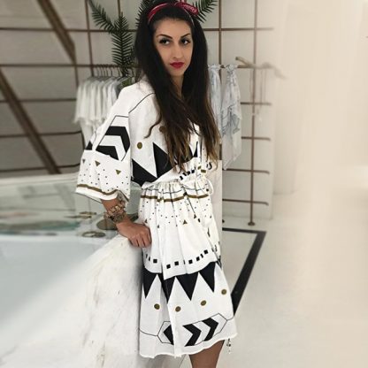 geometric BEACH COVER-UP KIMONO - Image 2