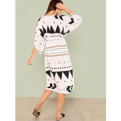 geometric BEACH COVER-UP KIMONO - Image 7