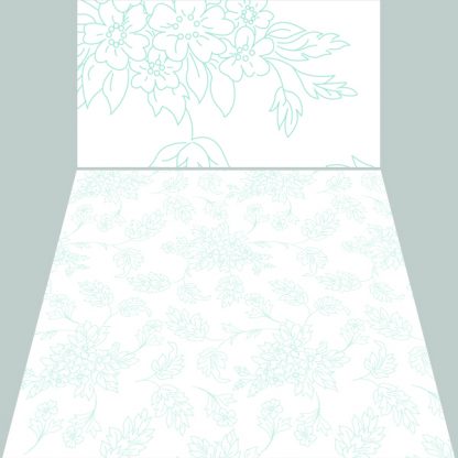 aqua floral toile fabric print