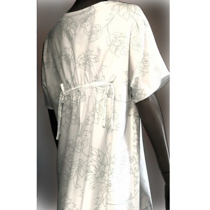 Aqua Floral Toile fabric by the yard - Image 3
