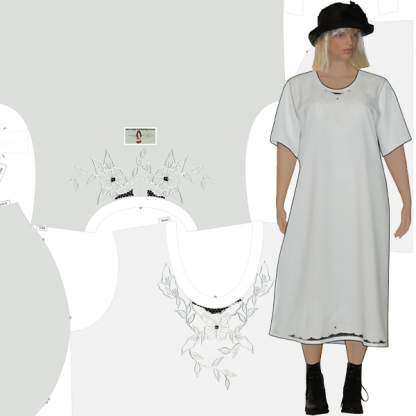 Faux Embroidered dress - Image 2