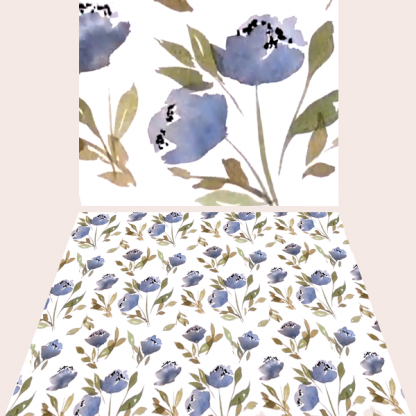 Watercolor Floral blue fabric
