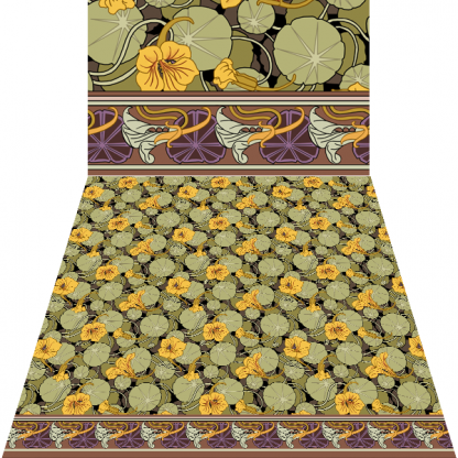 Yellow Nasturtium fabric with border